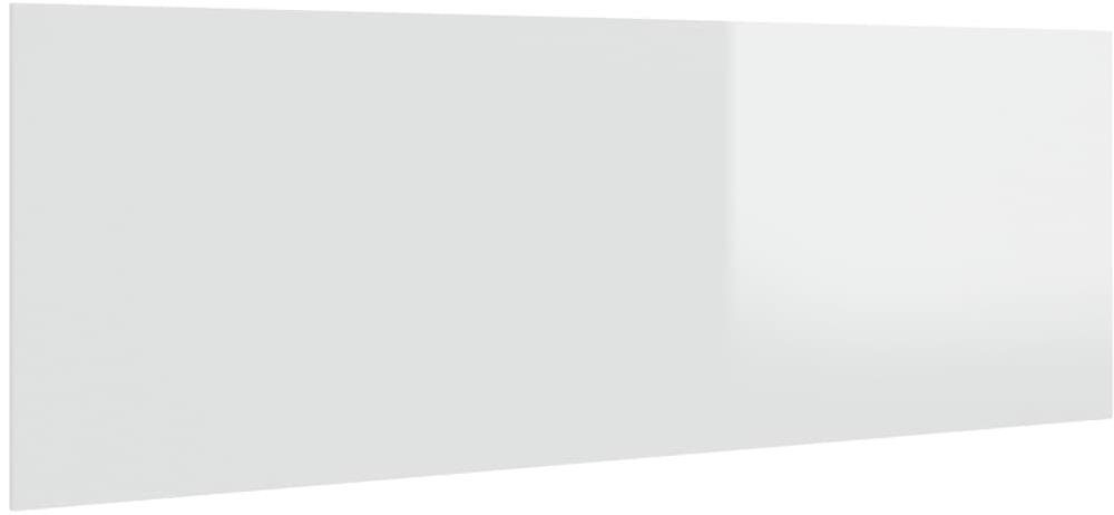 Shumee Nástěnné čelo postele - lesklé bílé, 240 × 1,5 × 80 cm, kompozitní dřevo