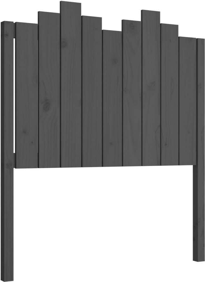 Shumee Čelo postele - šedé, 96 × 4 × 110 cm, masivní borovice