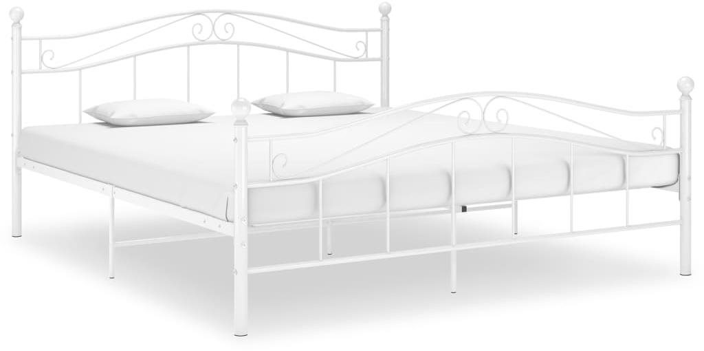 Shumee Rám postele - bílý, kov, 140 × 200 cm