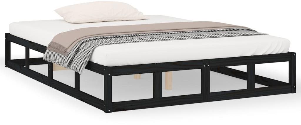 Shumee Rám postele - černý, 120 × 200 cm, masivní dřevo