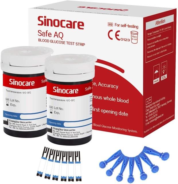 SINOCARE 50 tartalék csíkból álló készlet + 50 lantszetta a Safe AQ Smart készülékhez