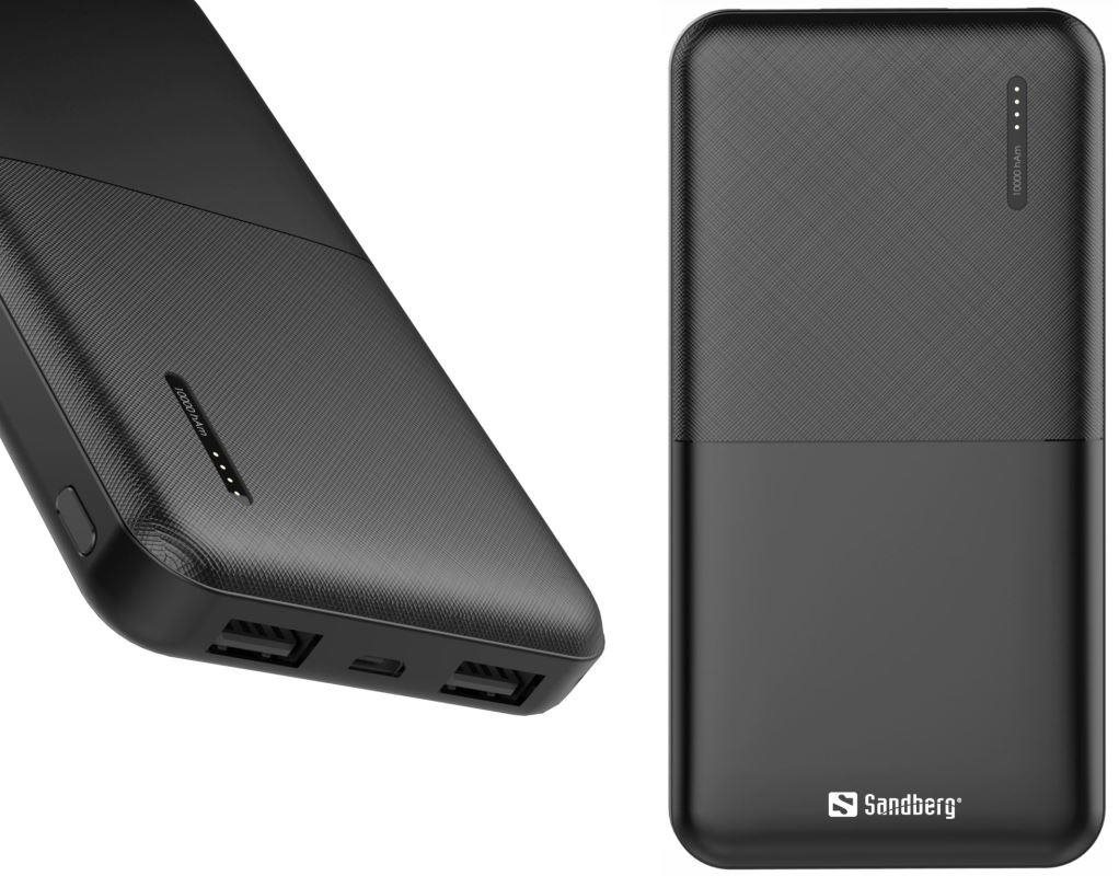 Sandberg Saver Powerbank 10000 mAh, 2x USB-A, fekete