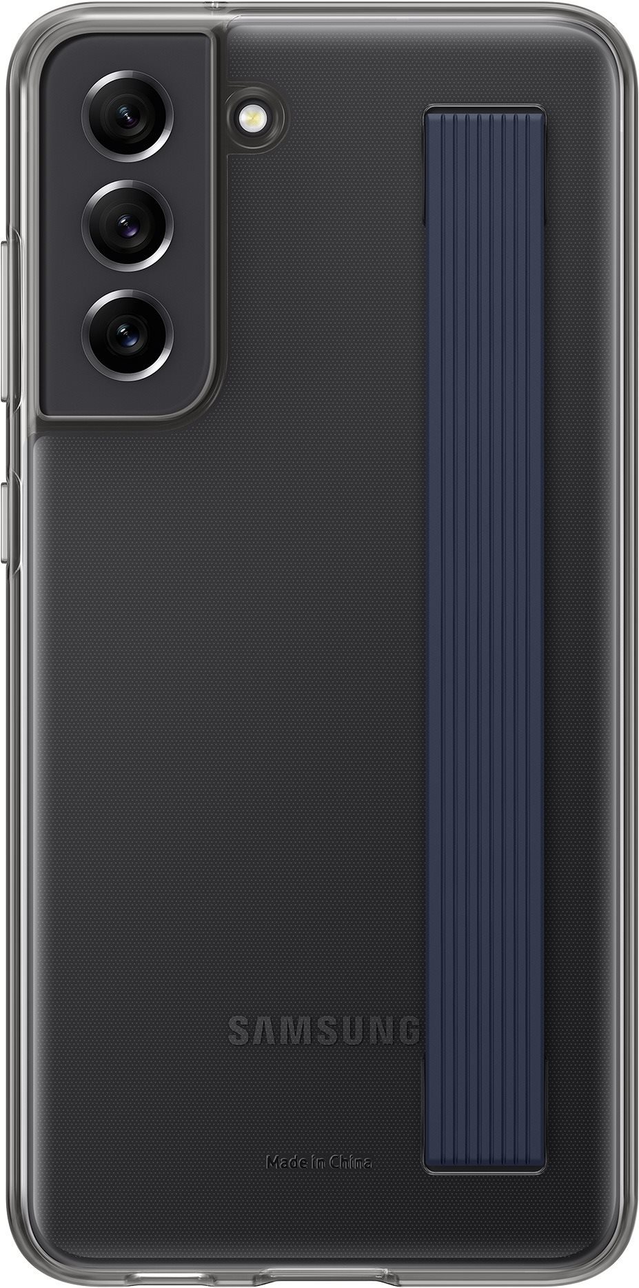 Samsung Galaxy S21 FE 5G félig átlátszó szürke tok pánttal
