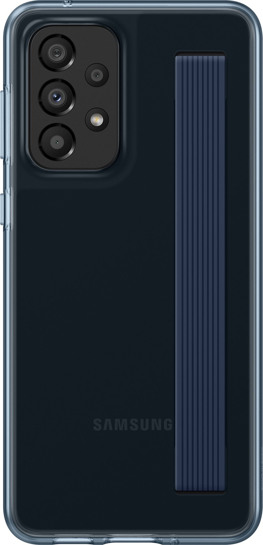 Samsung Galaxy A33 5G Félig átlátszó hátlap tok pánttal fekete