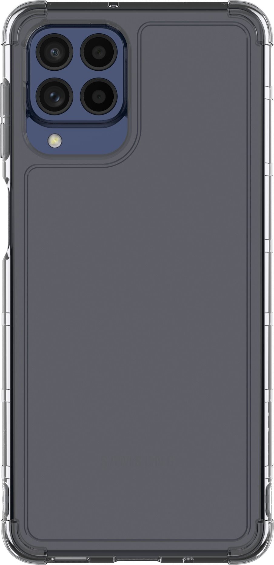 Samsung Galaxy M53 Félig átlátszó hátlap tok - fekete
