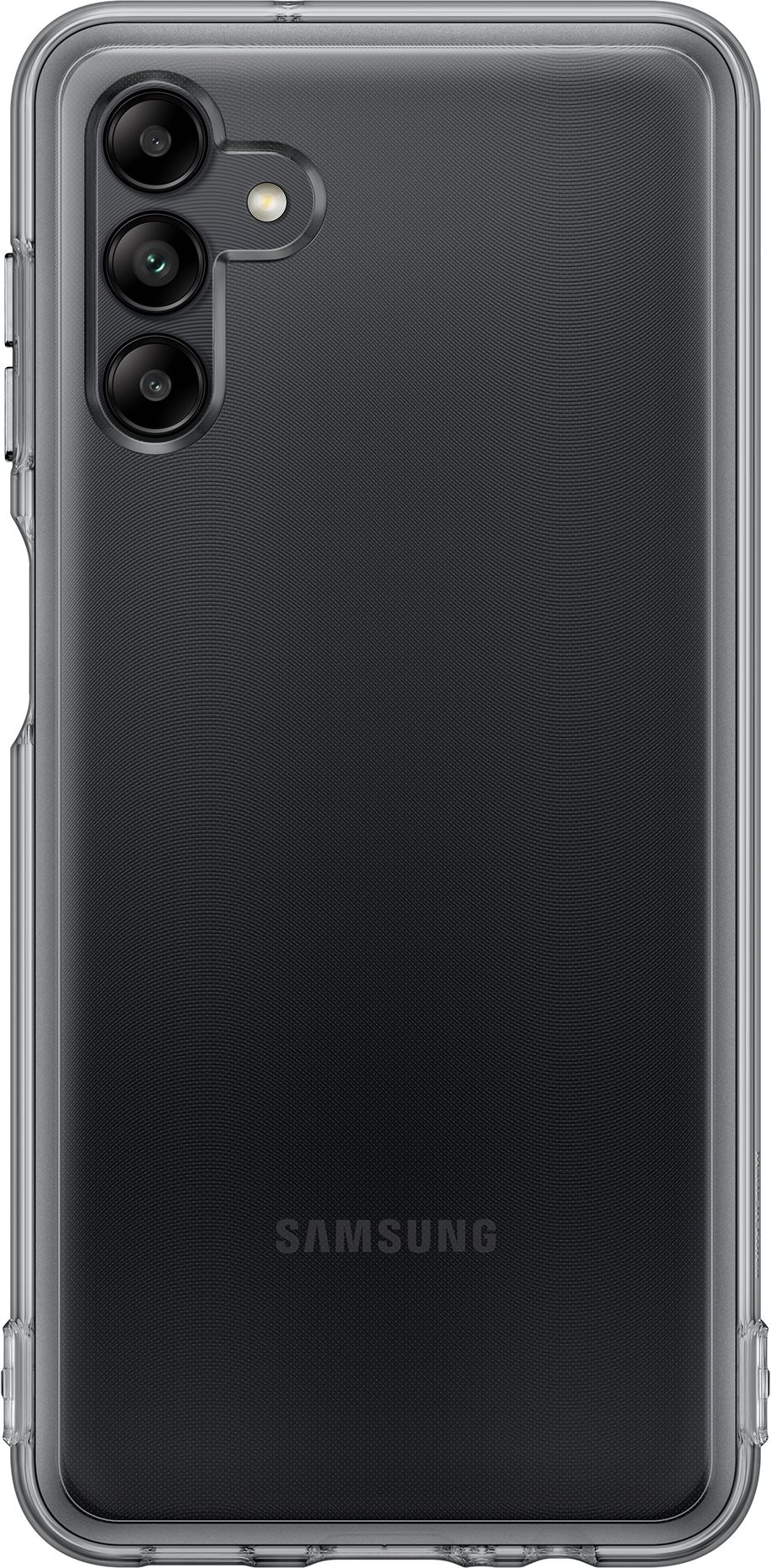 Samsung Galaxy A04s Félig átlátszó hátlap tok - fekete