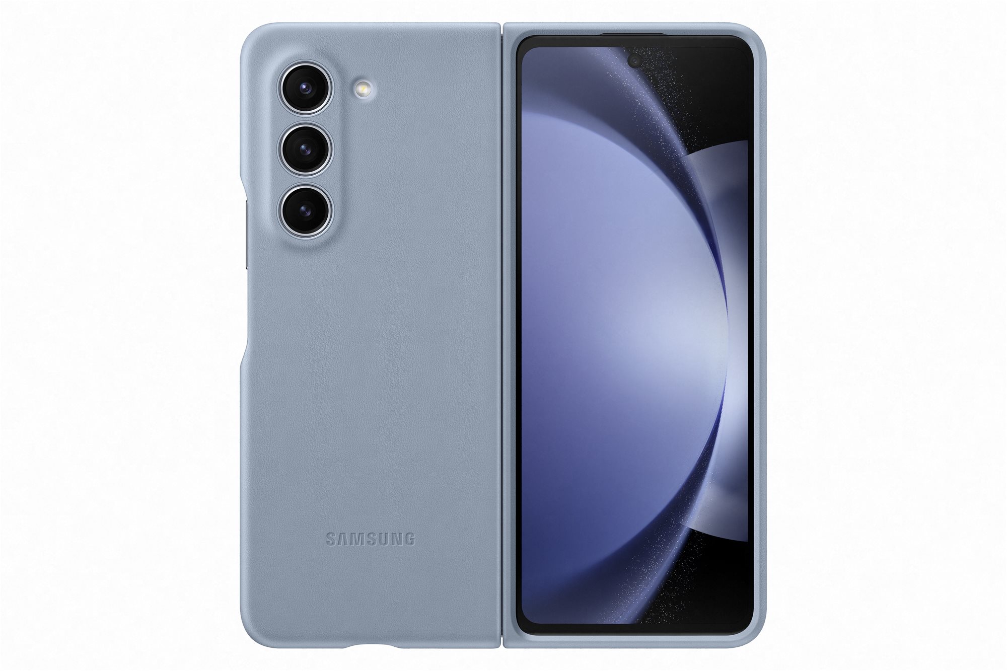 Kryt na mobil Samsung Galaxy Z Fold5 Zadní kryt z eko kůže modrý