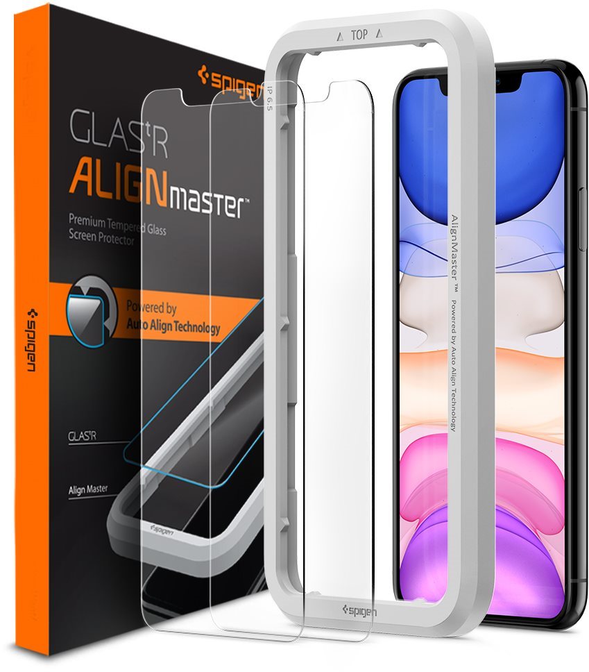 Spigen Align Glas.tR 2 pack iPhone 11/XR üvegfólia
