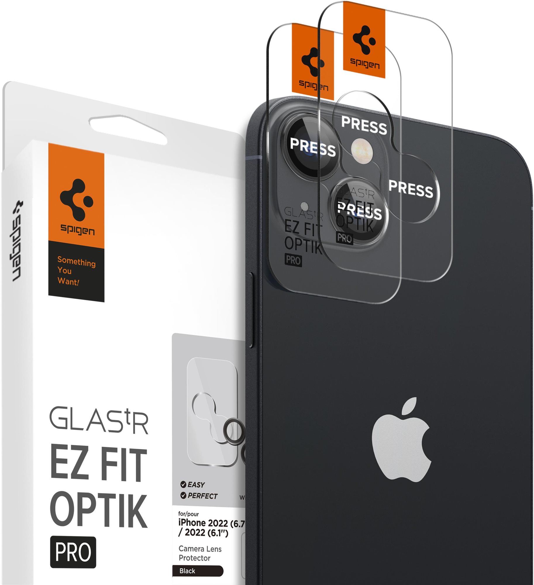 Spigen tR EZ Fit Optik Pro 2 Pack Black iPhone 14/iPhone 14 Plus