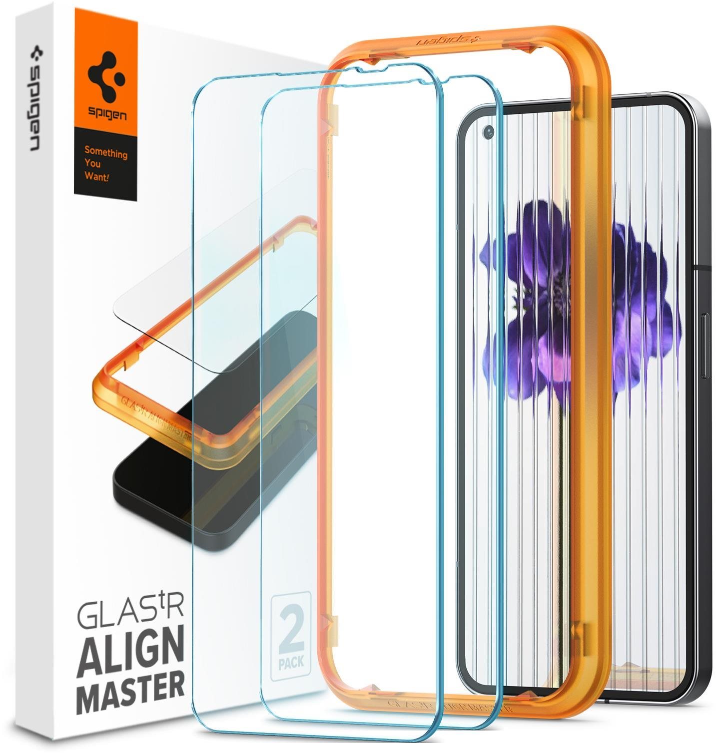 Spigen Glass AlignMaster 2 Pack Clear Nothing Phone (1) üvegfólia