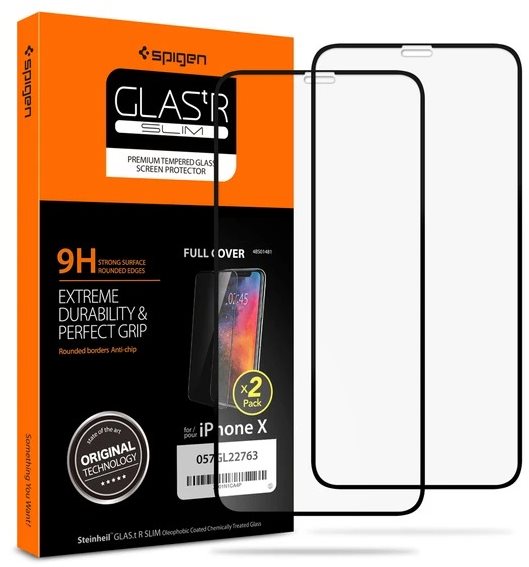 Spigen Glass FC 2 Pack Black iPhone 11 Pro/XS/X üvegfólia