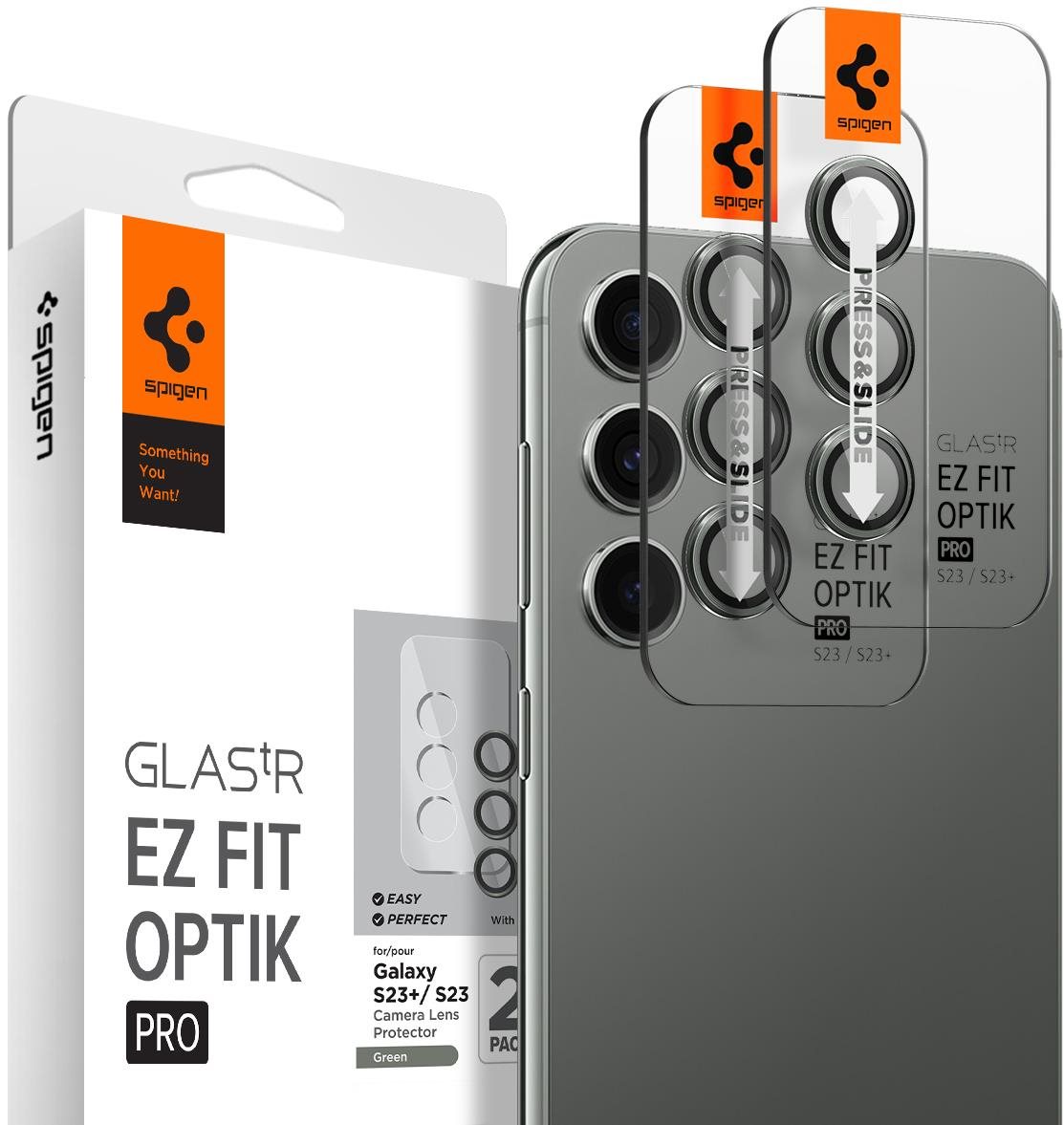 Spigen Glass EZ Fit Optik Pro 2 Pack Green Samsung Galaxy S23/Galaxy S23+