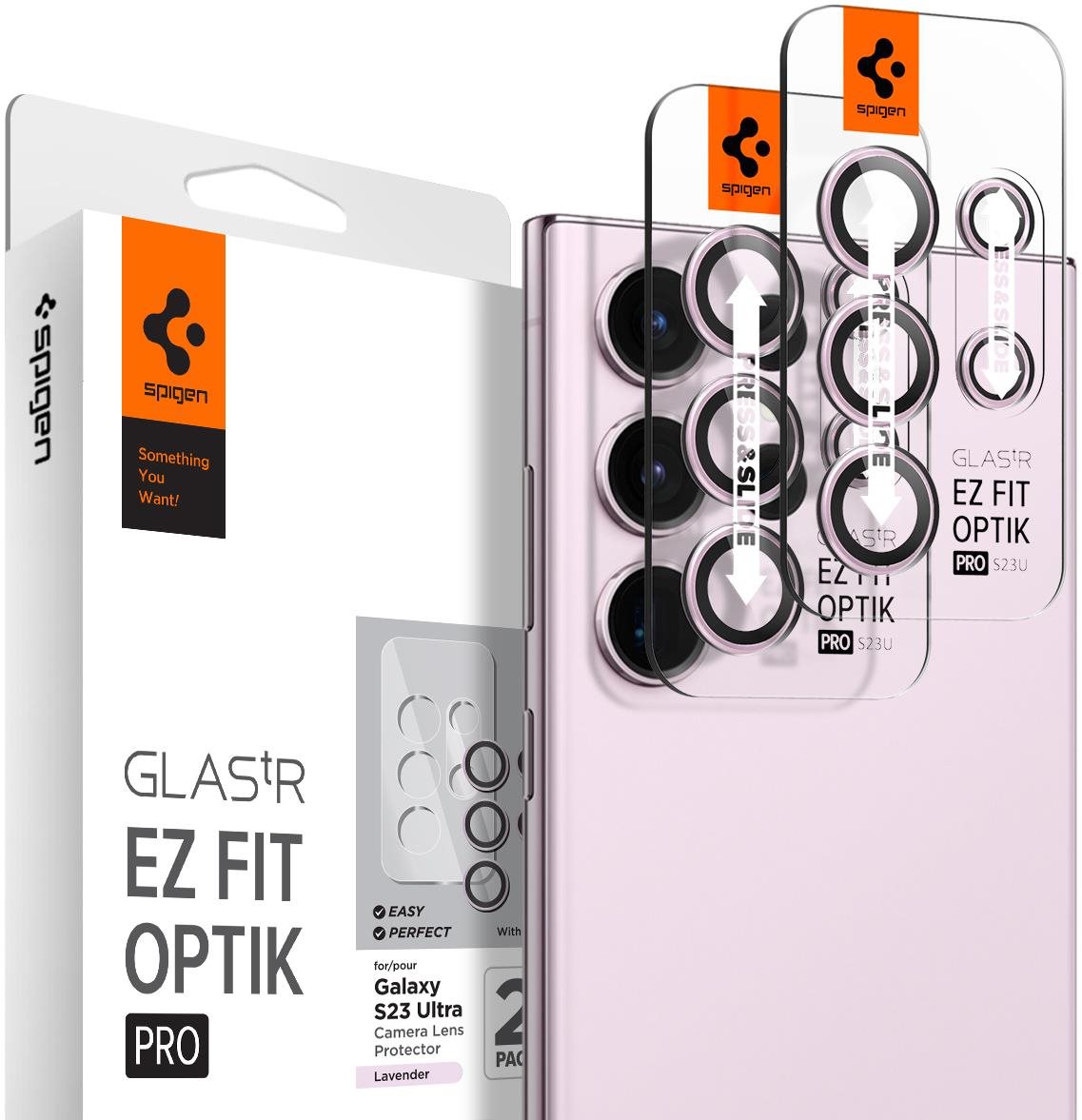 Spigen Glass EZ Fit Optik Pro 2 Pack Lavender Samsung Galaxy S23 Ultra