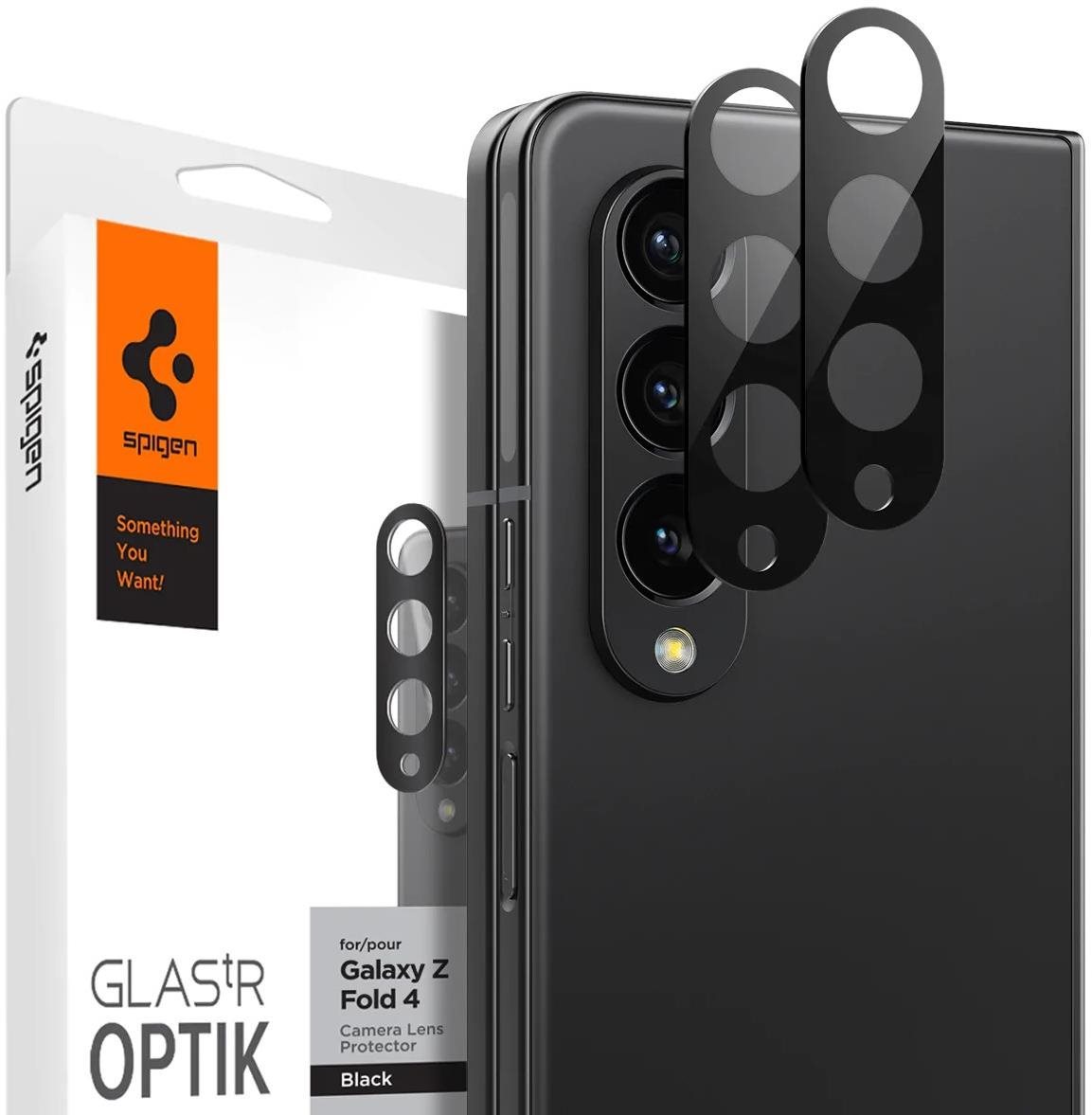 Kamera védő fólia Spigen Glass Optik 2 Pack Black Samsung Galaxy Z Fold4