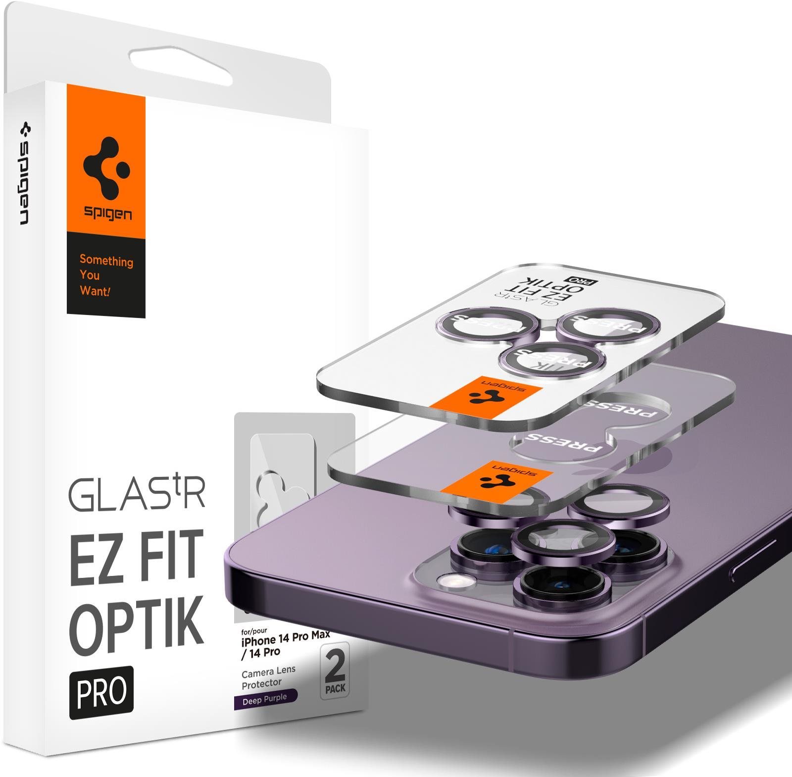 Spigen Glass EZ Fit Optik Pro 2 Pack Deep Purple iPhone 14 Pro/iPhone 14 Pro Max