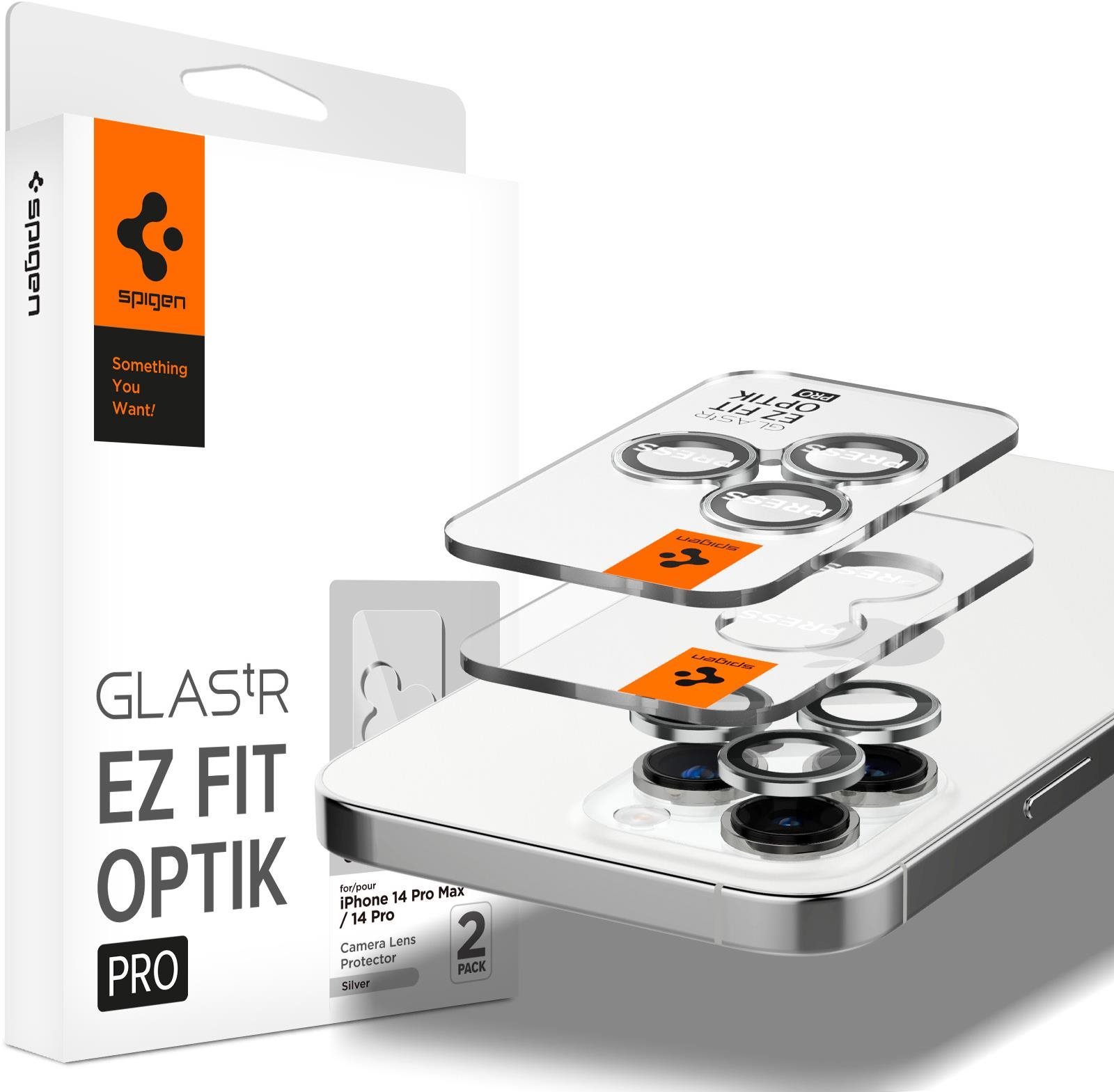 Spigen Glass EZ Fit Optik Pro 2 Pack Silver iPhone 14 Pro/iPhone 14 Pro Max