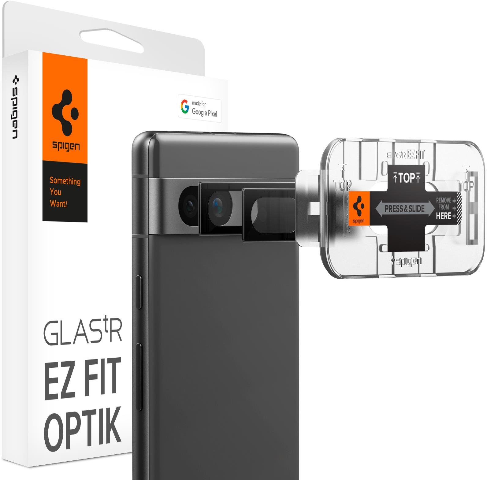 Spigen Glass EZ Fit Optik 2 Pack Black Google Pixel 7a