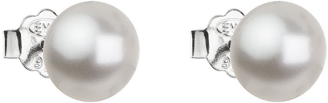 Swarovski kristályokkal díszített fehér gyöngy fülbevaló 31142.1 (925/1000, 0,9 g)
