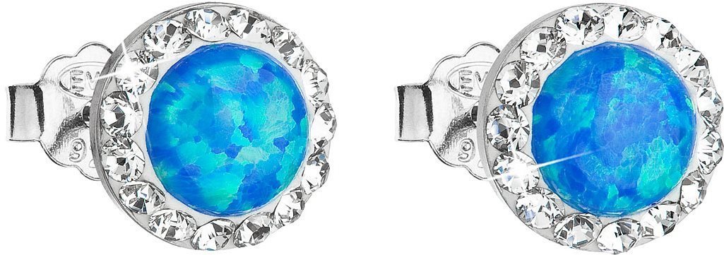 EVOLUTION GROUP 31217.1 & blue s.opal Preciosa® kristályokkal dekorálva (Ag 925/1000, 0,8 g)
