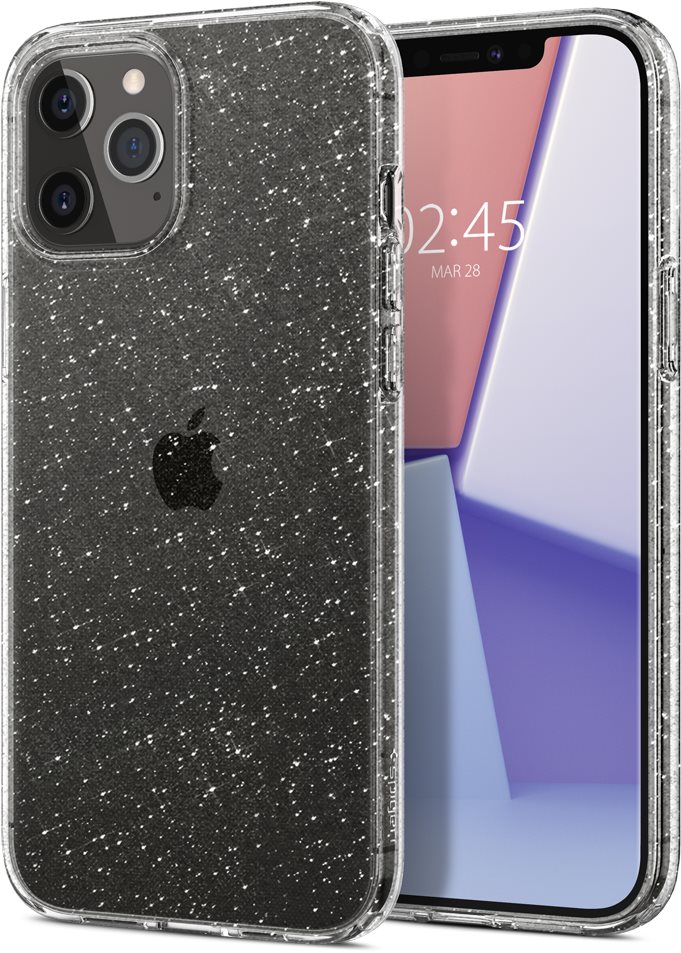 Telefon tok Spigen Liquid Crystal Glitter iPhone 12/iPhone 12 Pro átlátszó tok