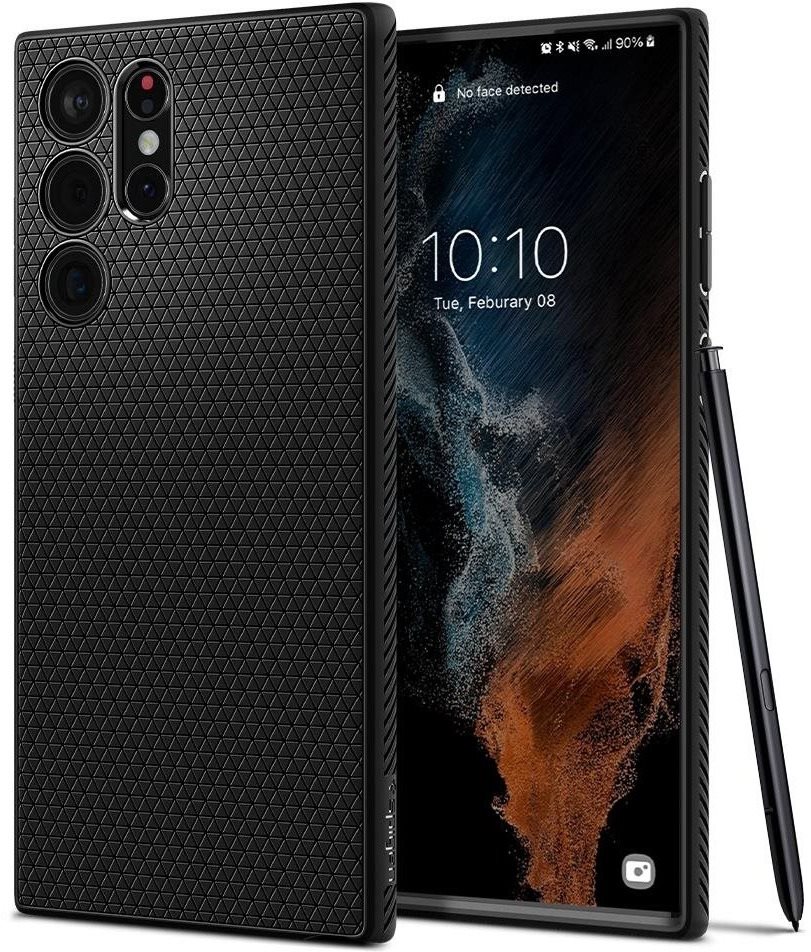 Telefon tok Spigen Liquid Air Samsung Galaxy S22 Ultra 5G matt fekete tok