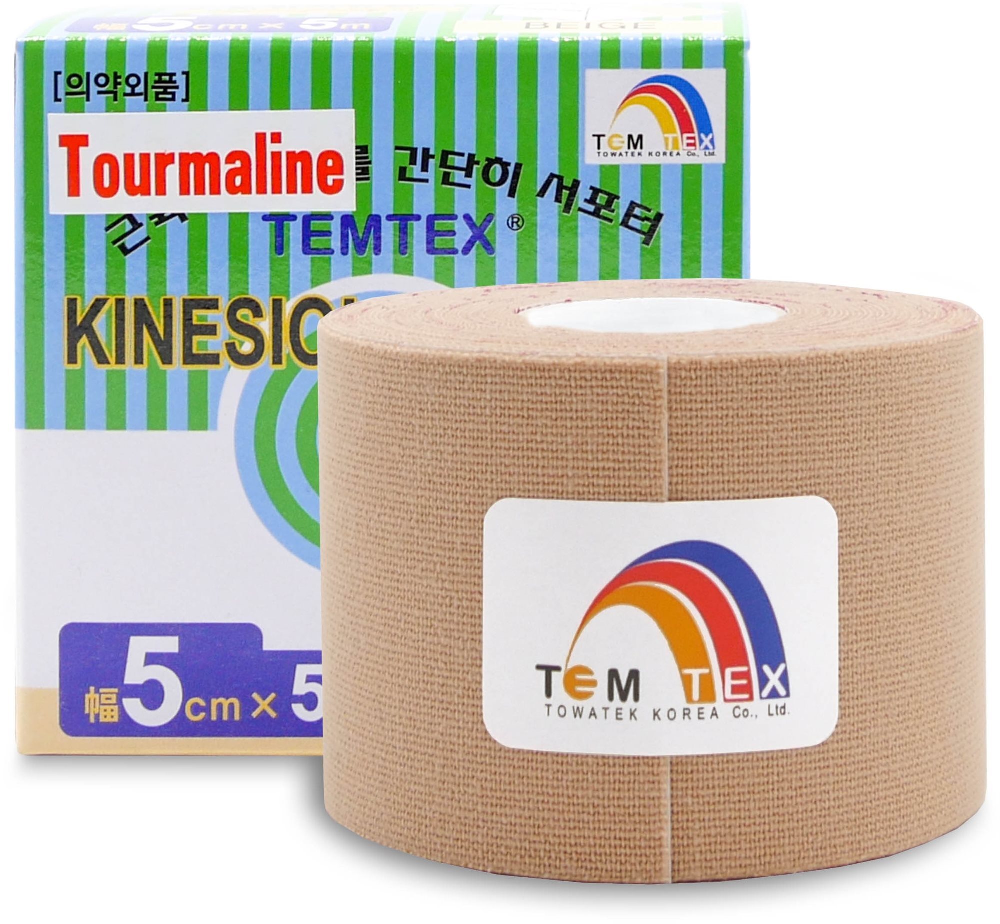 Temtex Tourmaline bézs 5 cm-es kineziológiai szalag