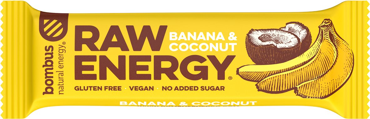 Raw szelet Bombus Raw Energy Banana & Coconut 50 g