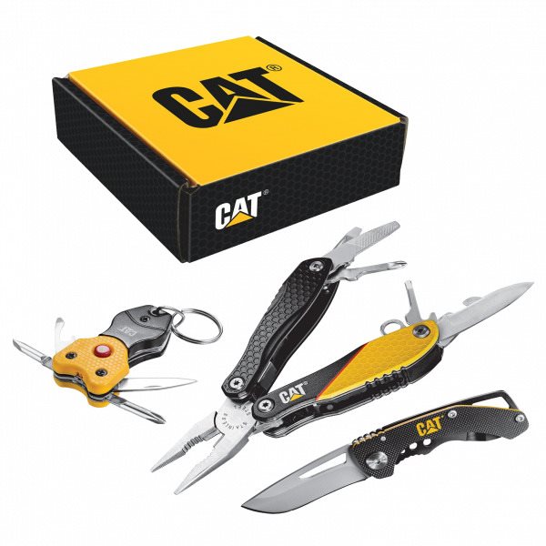 Caterpillar Multifunkciós ajándékkészlet, kés, fogó és kulcstartó CT240192