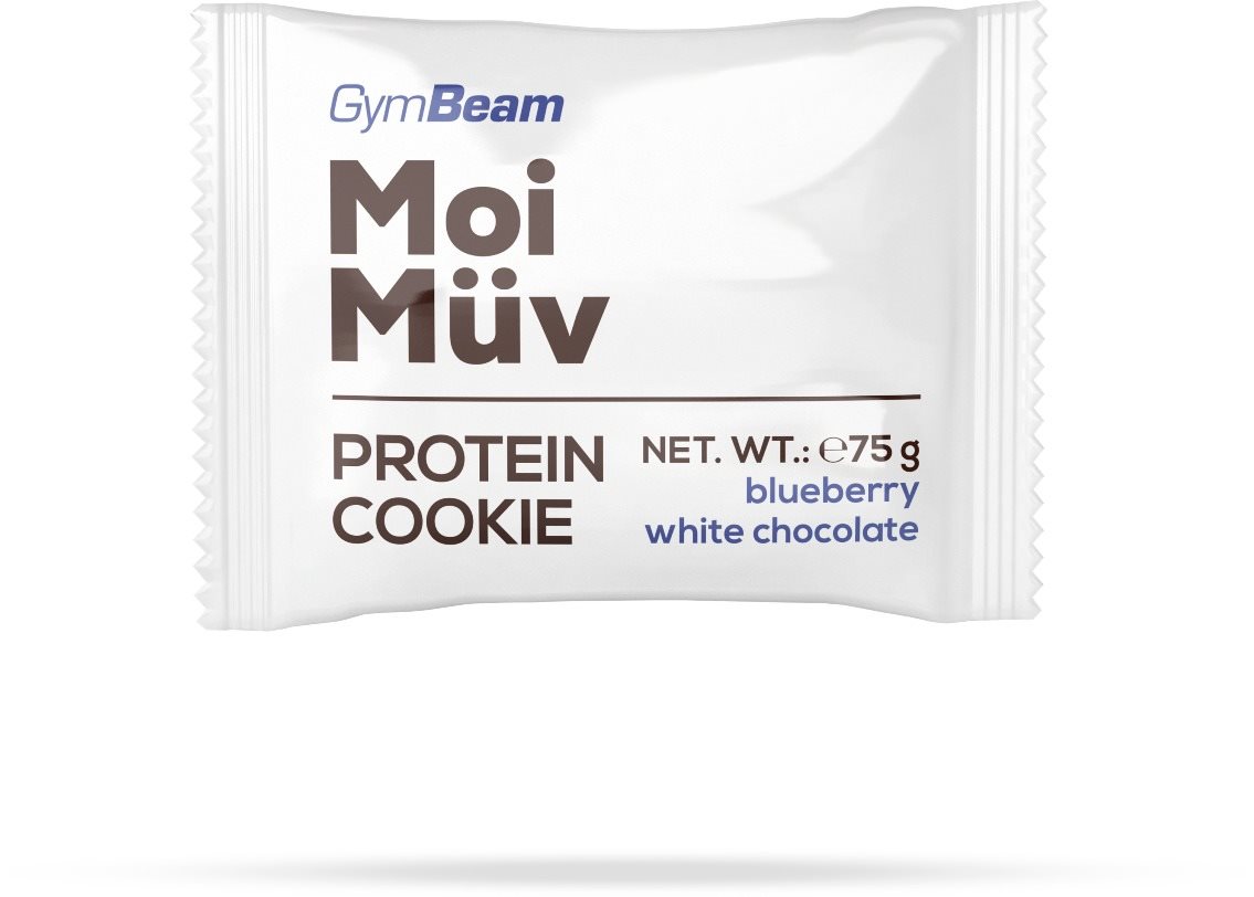 GymBeam MoiMüv Protein Cookie 75 g, áfonyás fehér csokoládé
