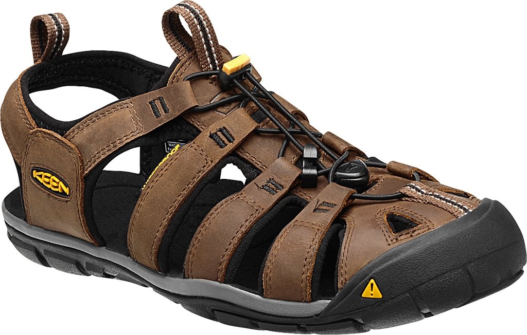 Keen Clearwater CNX Leather M Dark Earth/Black, fekete színű