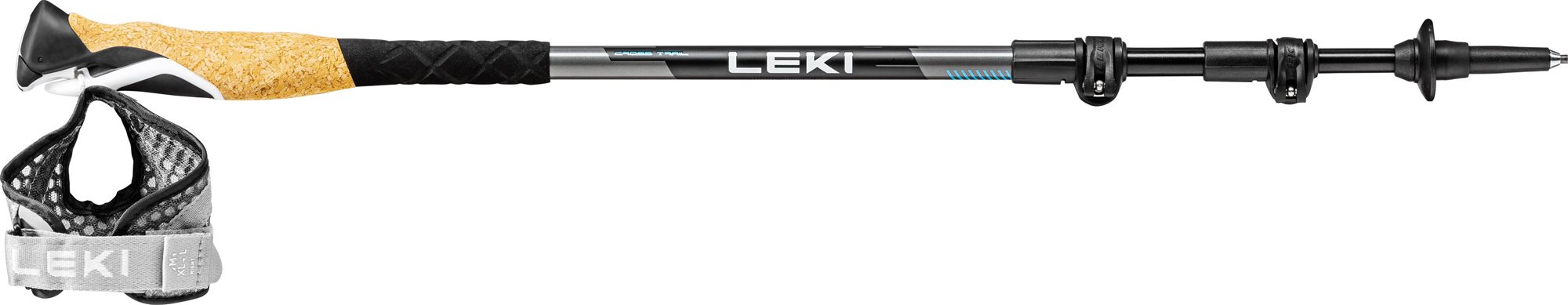 Bot Leki Cross Trail Lite TA black-white-lightblue 100 - 135 cm