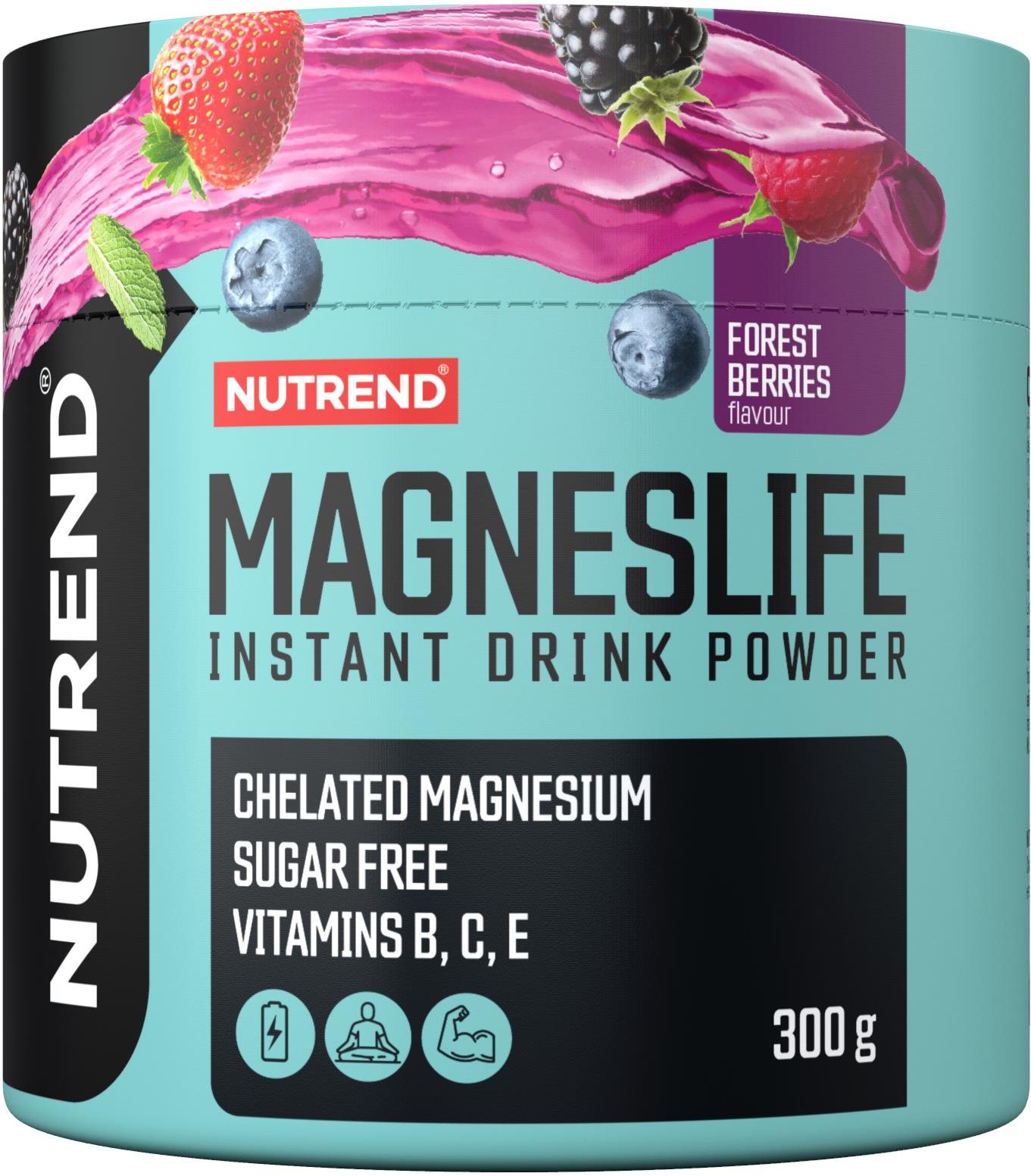 Nutrend Magneslife instant drink powder 300 g, erdei gyümölcs