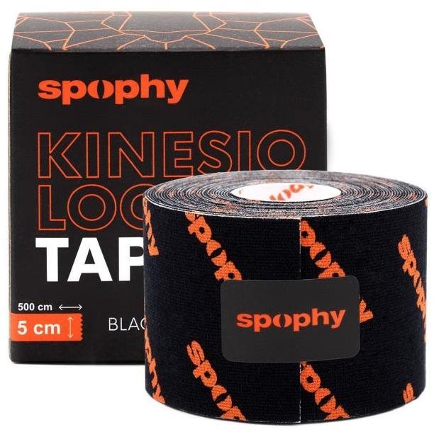 Spophy Kinesiology Tape Black, kineziológiai szalag fekete, 5 cm x 5 m