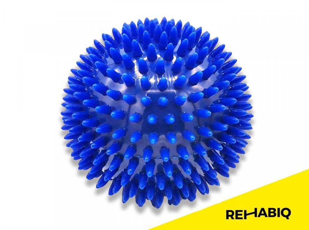Rehabiq Hedgehog masszázslabda kék, 10 cm
