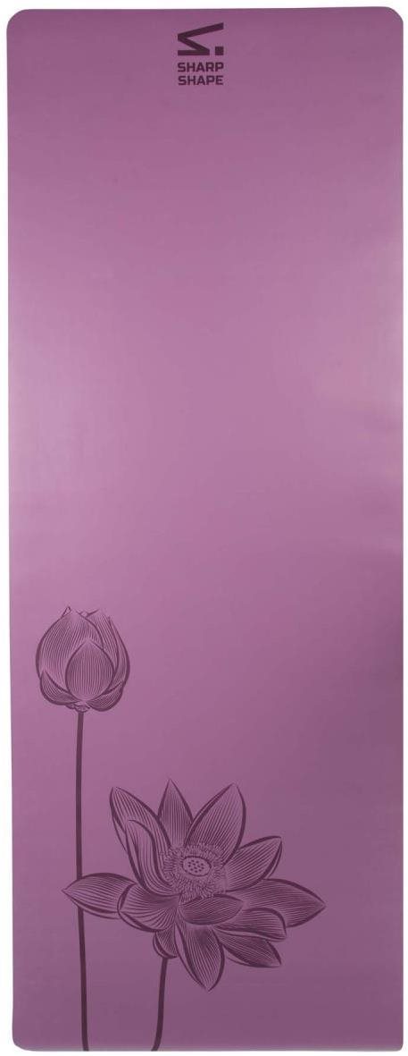 Sharp Shape PU Yoga Mat Flower Dark Purple