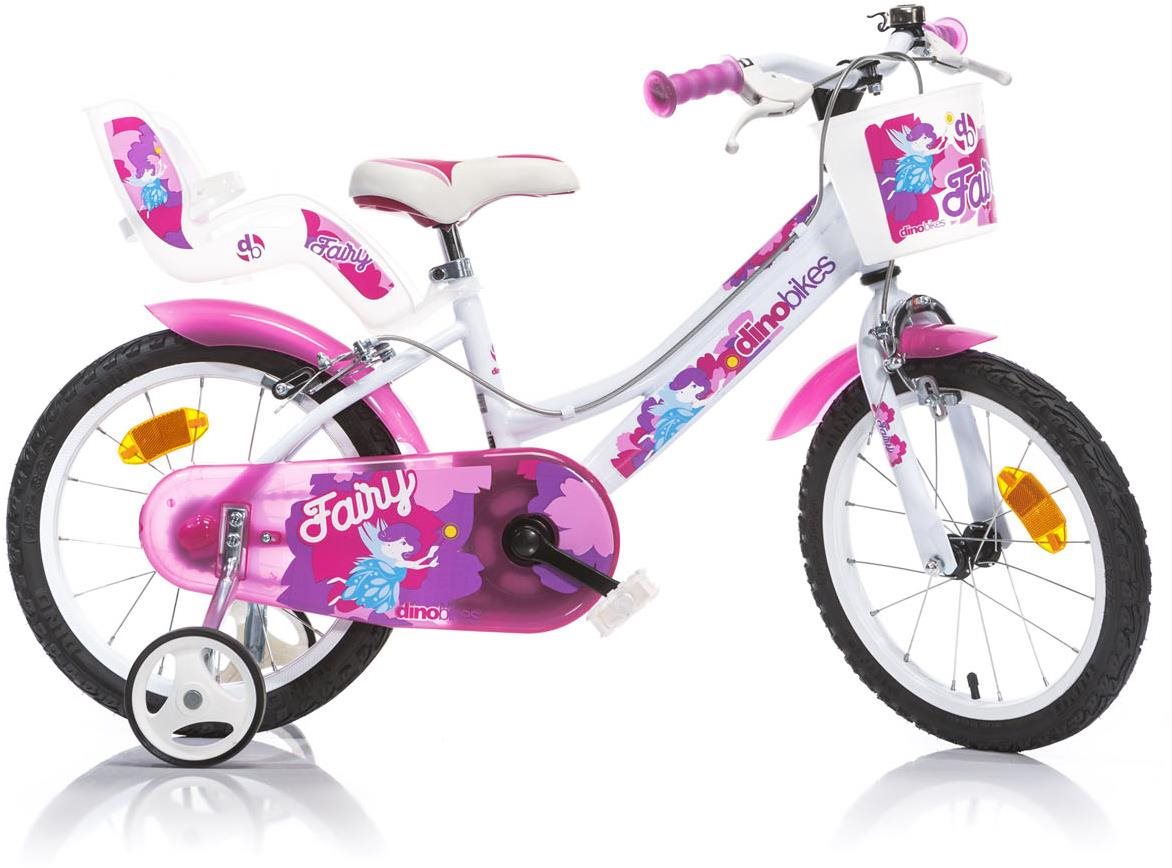 Gyerek kerékpár Dino bikes 166 RSN FAIRY 16" fehér, rózsaszín minta