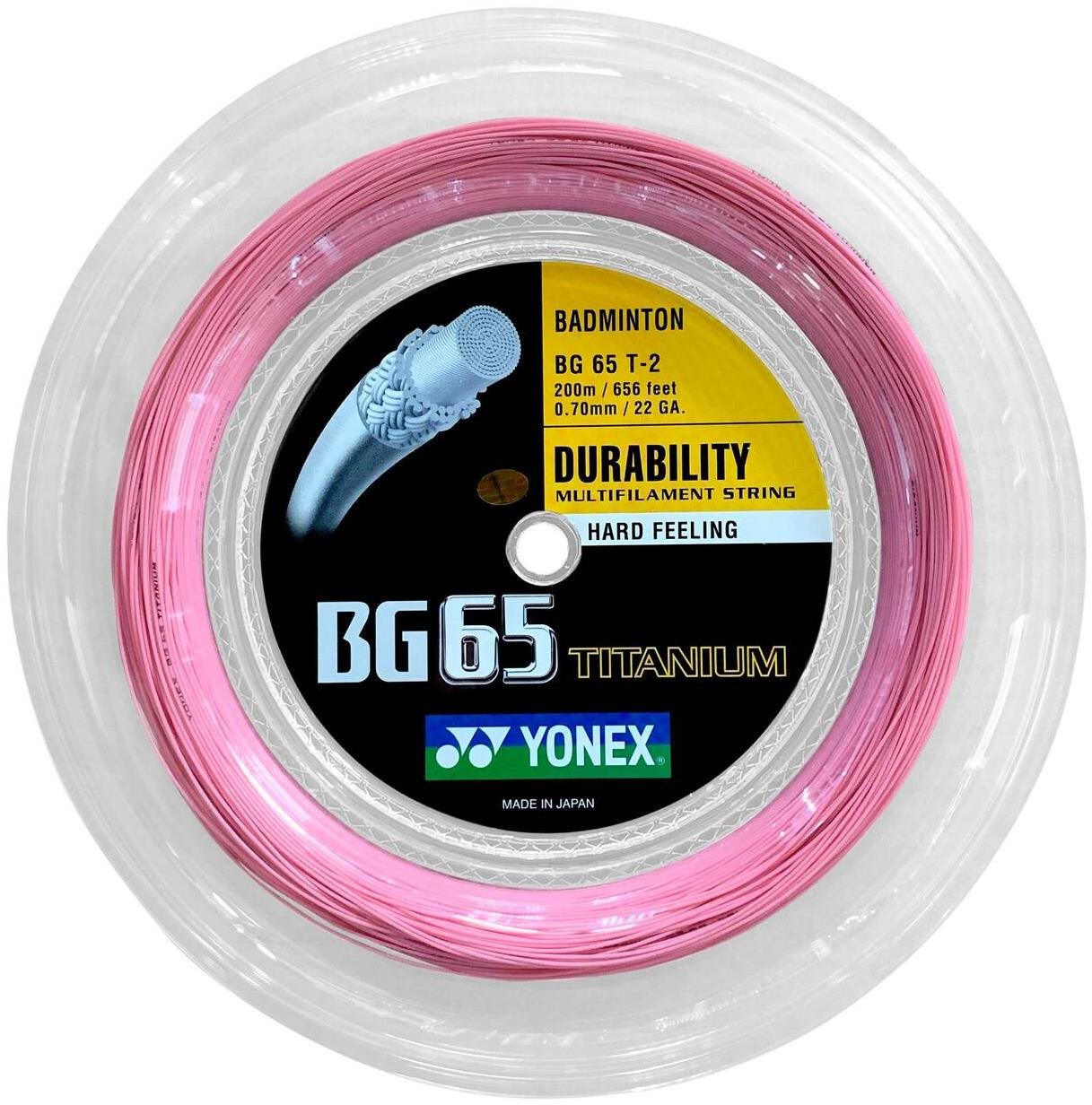 Yonex BG 65 Ti, 0,70 mm, 200 m, PINK