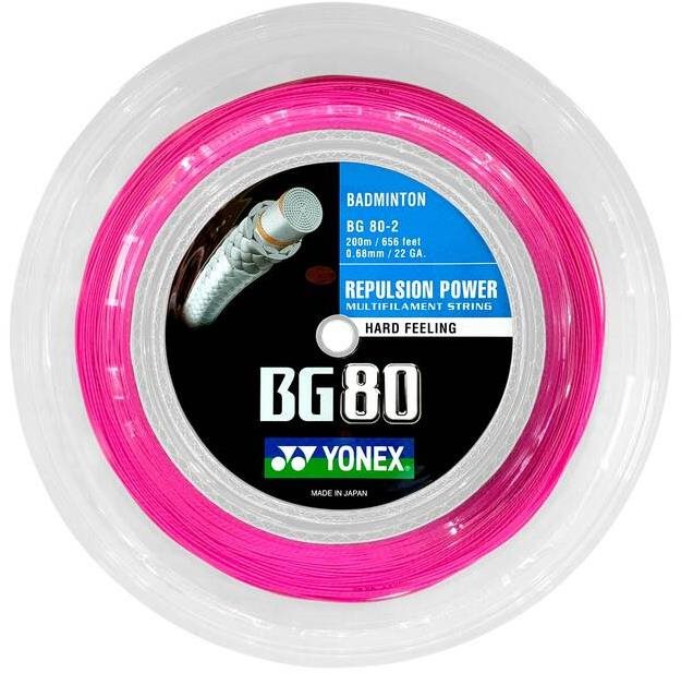 Yonex BG 80, 0,68 mm, 200 m, neon rózsaszín
