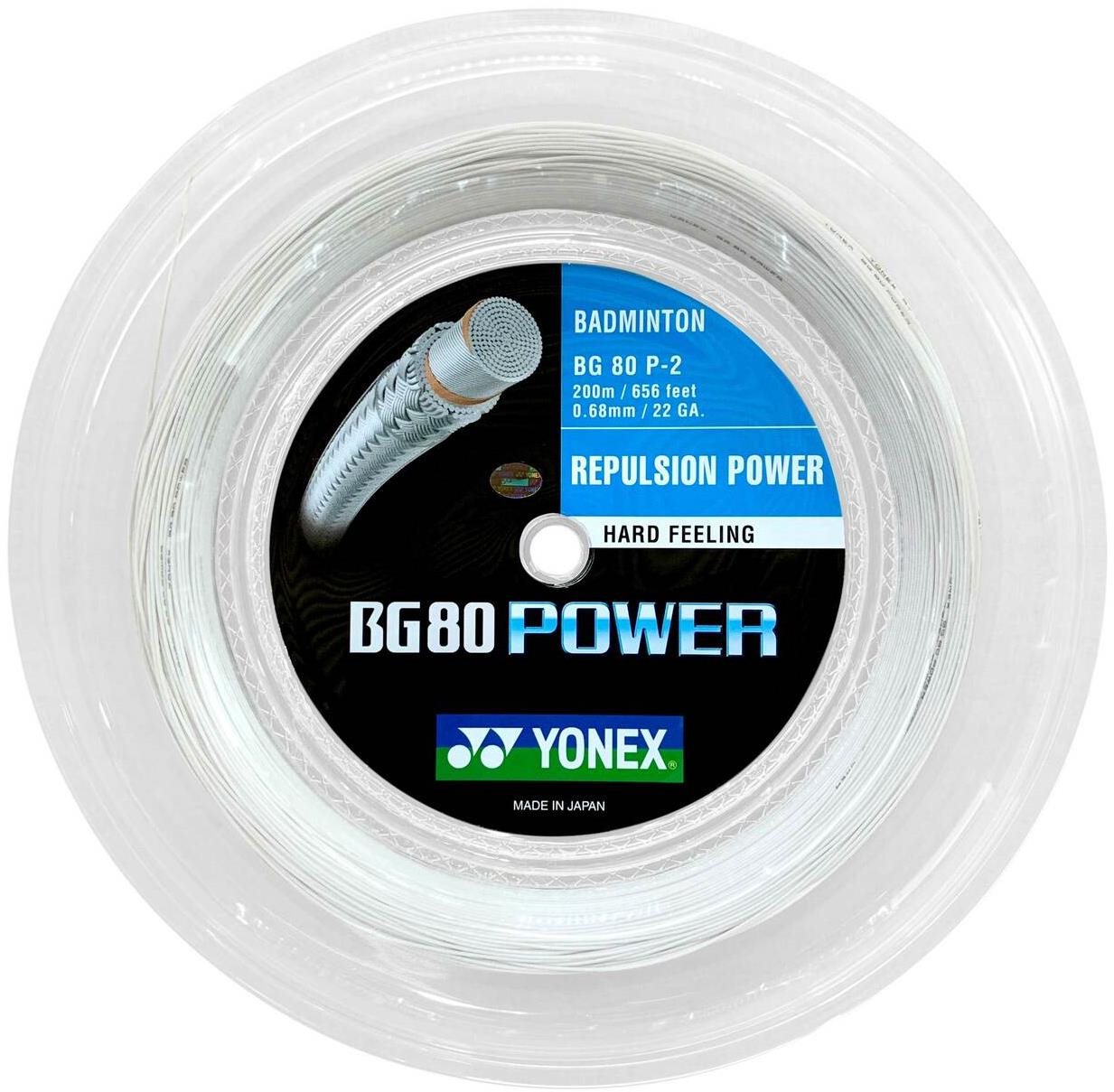 Yonex BG 80 POWER, 0,68 mm, 200 m, fehér