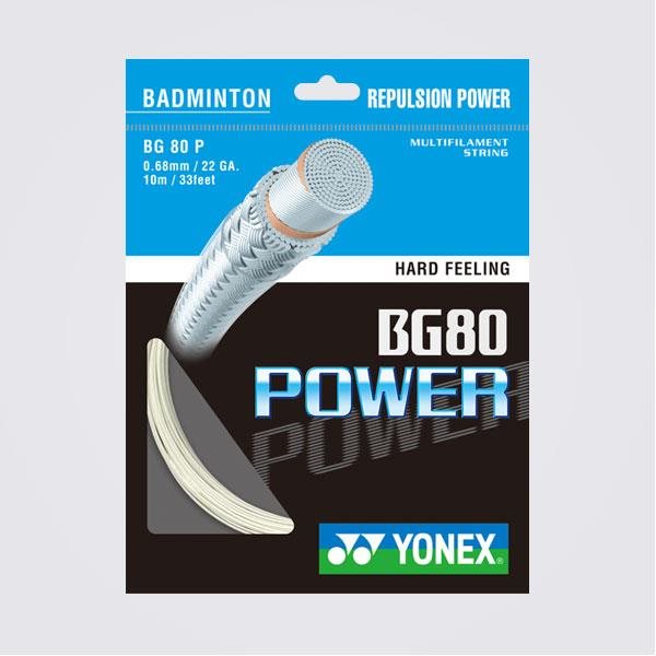 Tollasütő húr Yonex BG 80 POWER, 0,68 mm, 10 m, fehér