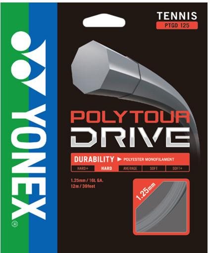 Teniszhúr Yonex Poly Tour DRIVE 125, 1,25mm, 12m, ezüst