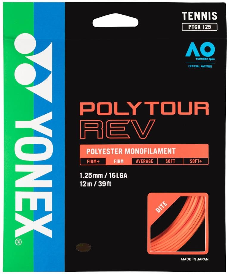 Yonex Poly Tour REV, 1,25 mm, 12 m, Bright Orange