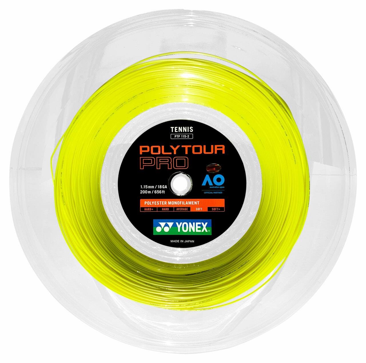 Yonex Poly Tour PRO 115, 200m, sárga