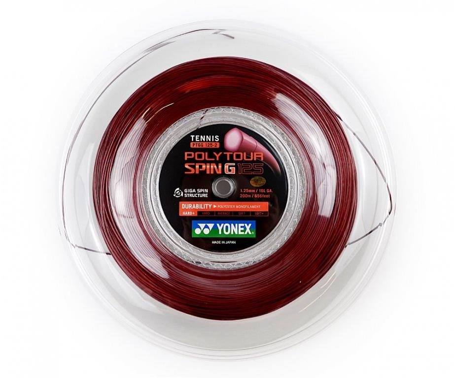Yonex Poly Tour SPIN G, 1,25mm, 200m, Dark Red