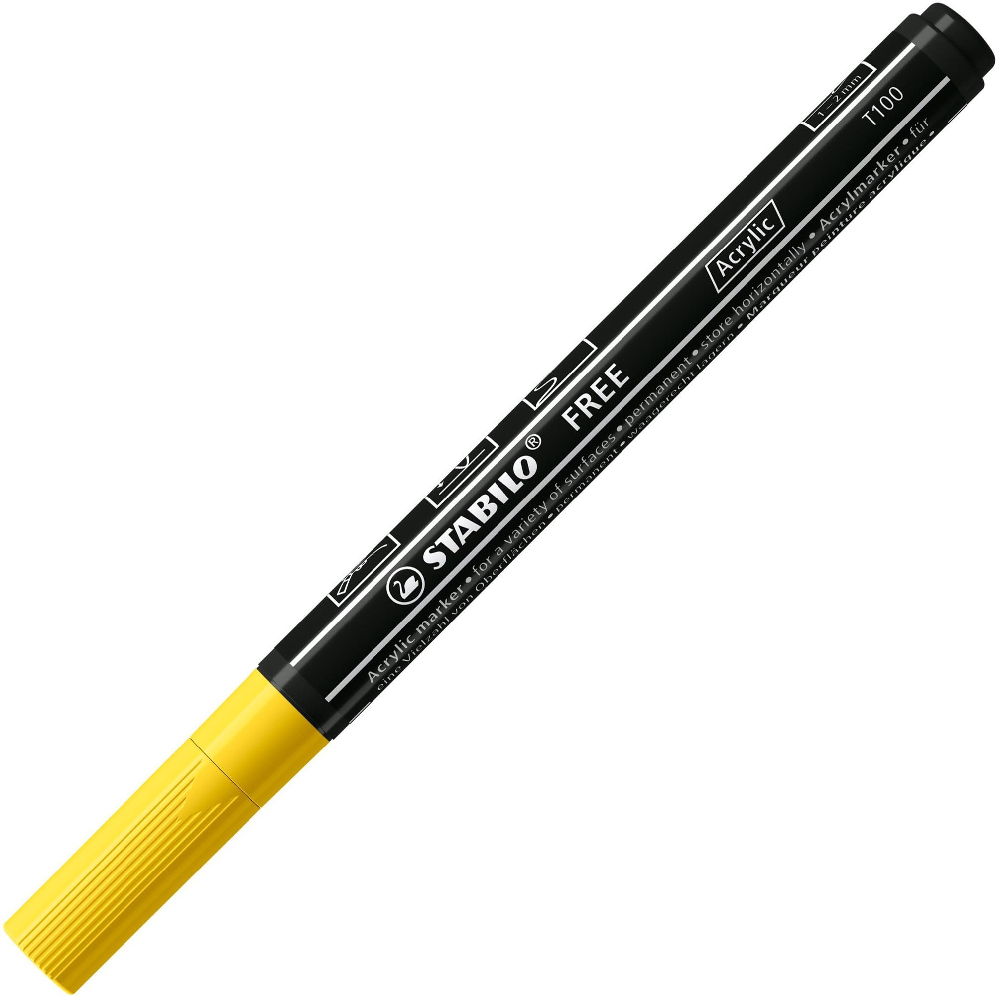 STABILO FREE Acrylic T100 1 - 2 mm, sárga
