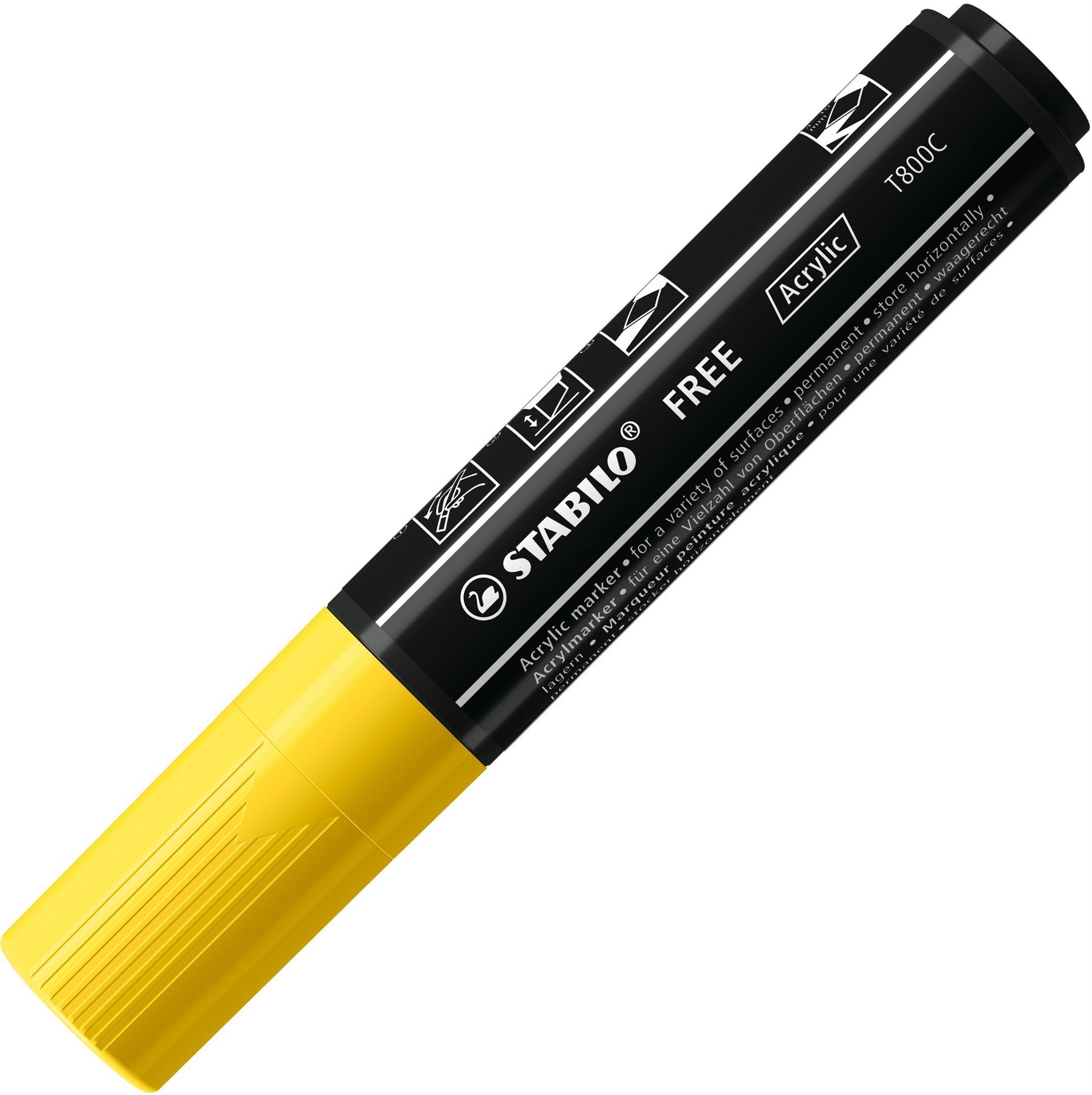 Marker STABILO FREE Acrylic T800C 4 - 10 mm, sárga