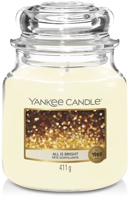YANKEE CANDLE Classic All is Bright közepes méretű 411 gramm