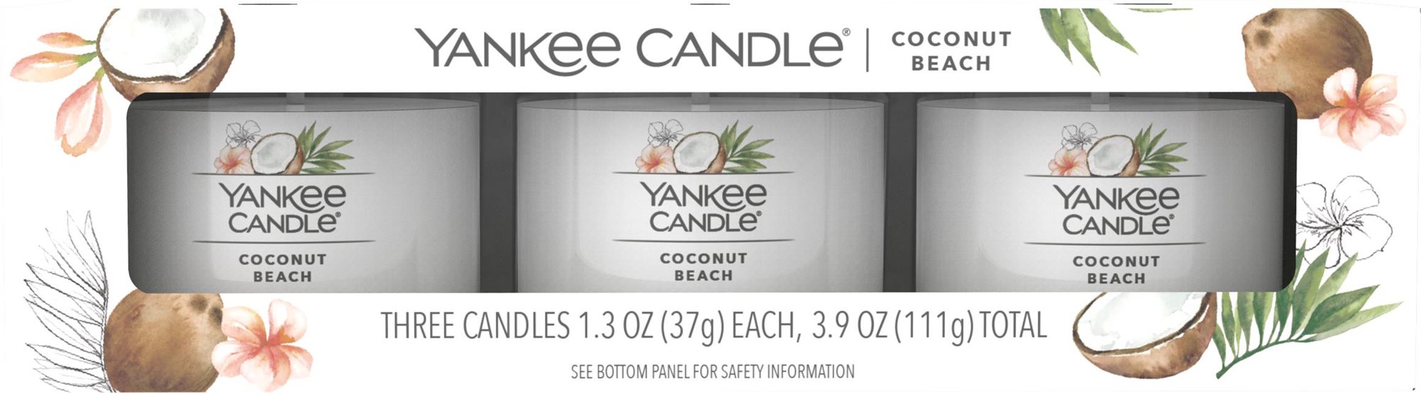 YANKEE CANDLE Coconut Beach Set Sampler 3× 37 g