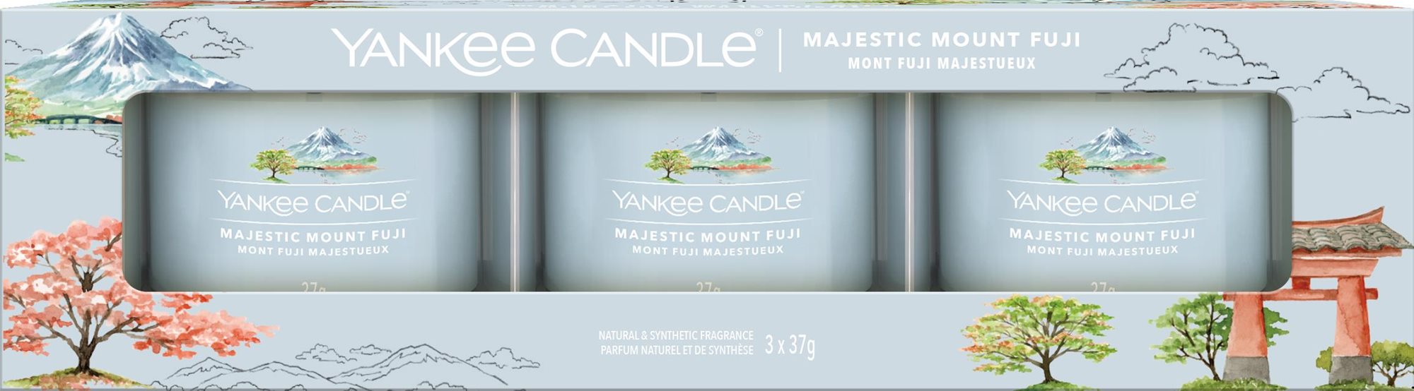 YANKEE CANDLE Majestic Mount Fuji set Sampler 3× 37 g