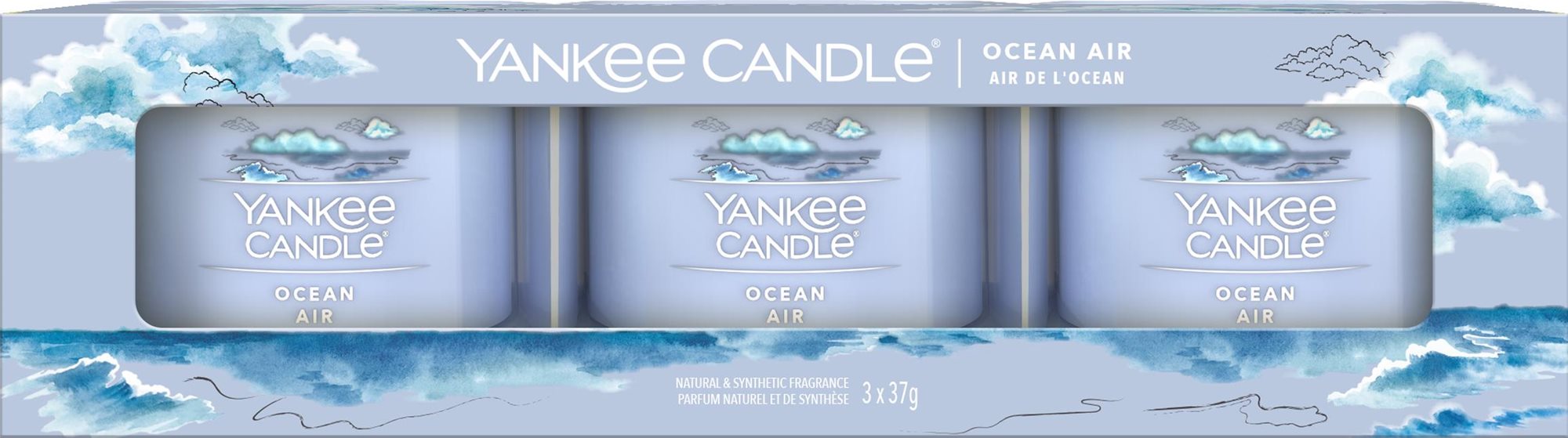 YANKEE CANDLE Ocean Air Set Sampler 3× 37 g